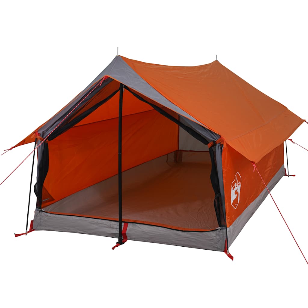Campingtelt 2 Personer Grå Og Oransje Vanntett