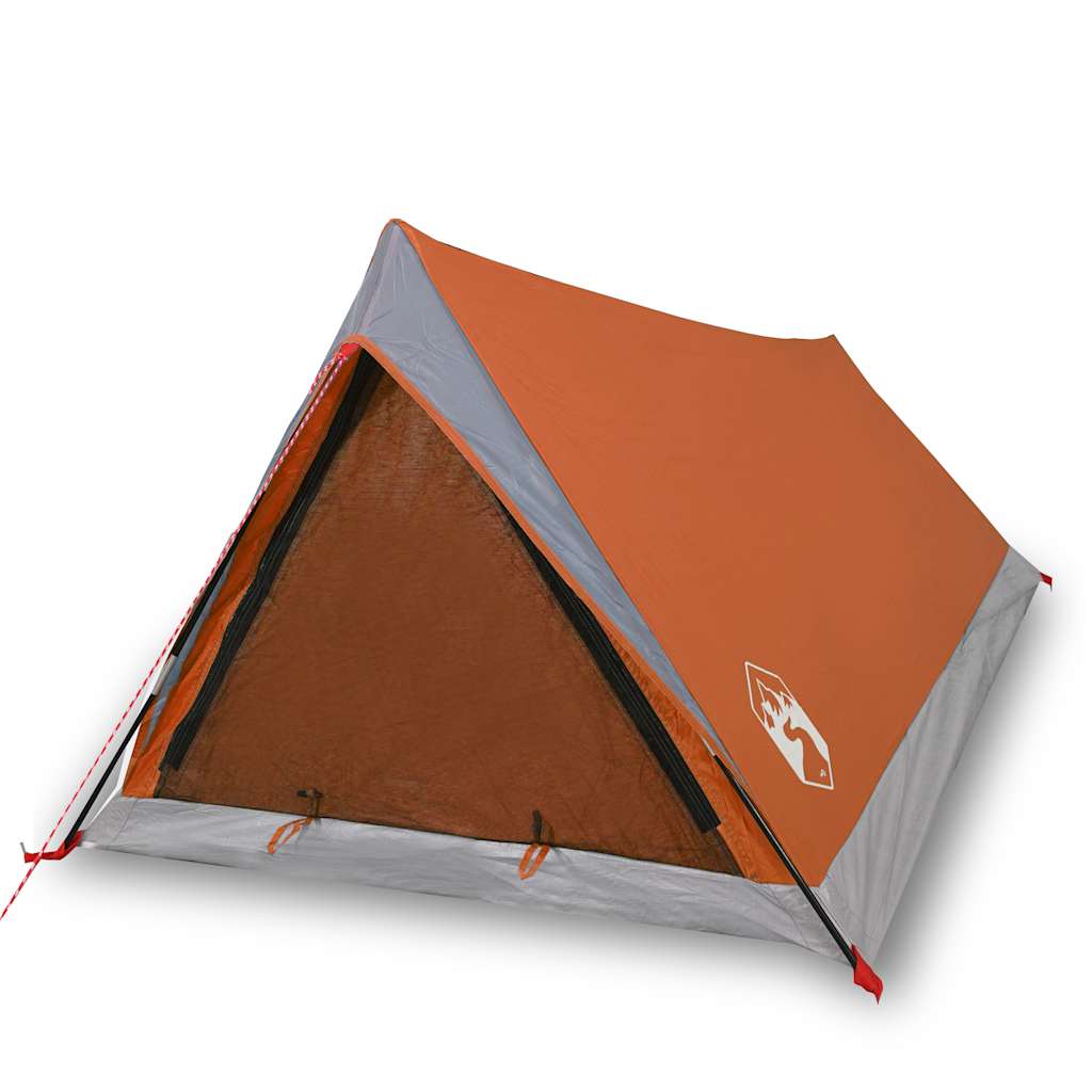 Campingtelt 2 Personer Grå Og Oransje Vanntett