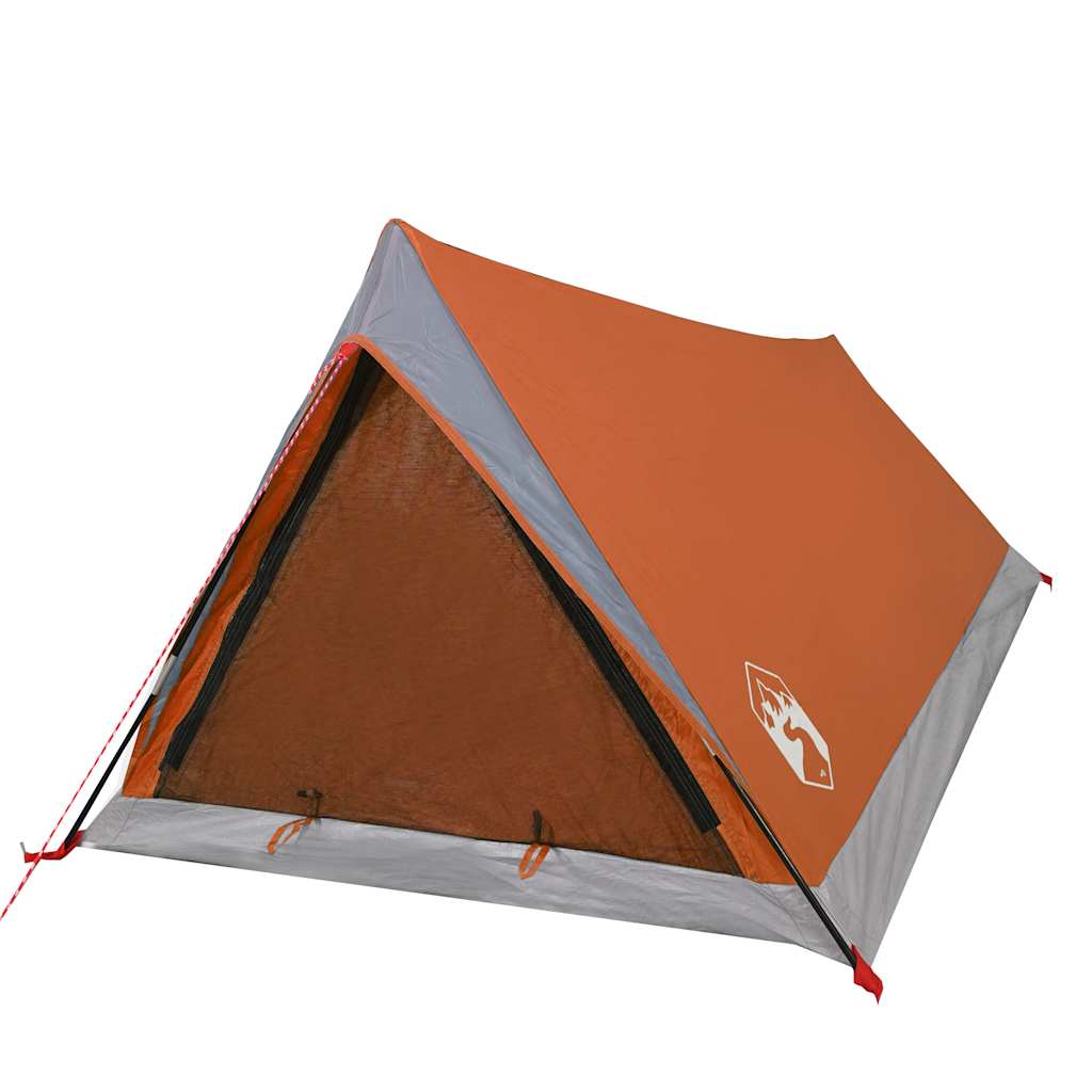 Campingtelt 2 Personer Grå Og Oransje Vanntett