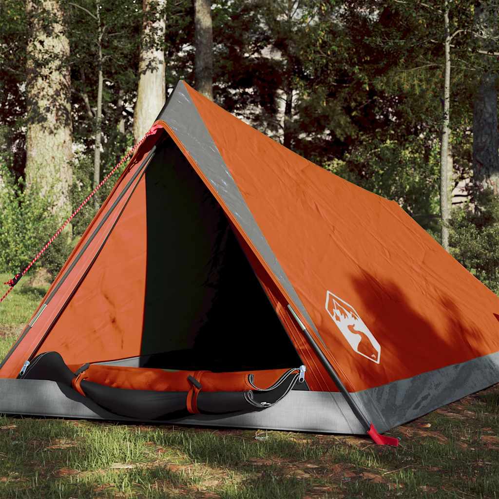 Campingtelt 2 Personer Grå Og Oransje Vanntett