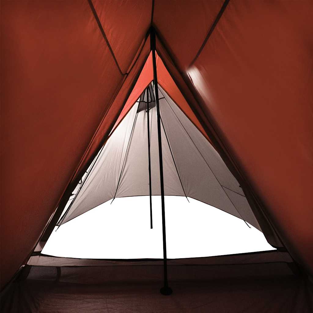 Campingtelt 3 Personer Grå Og Oransje Vanntett