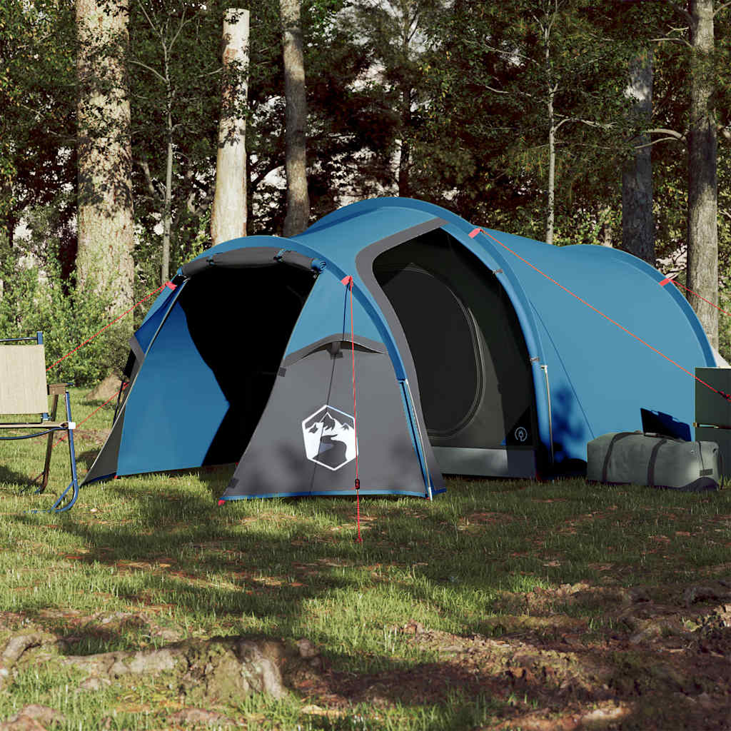 Tunneltelt For Camping 3 Personer Blå Vanntett