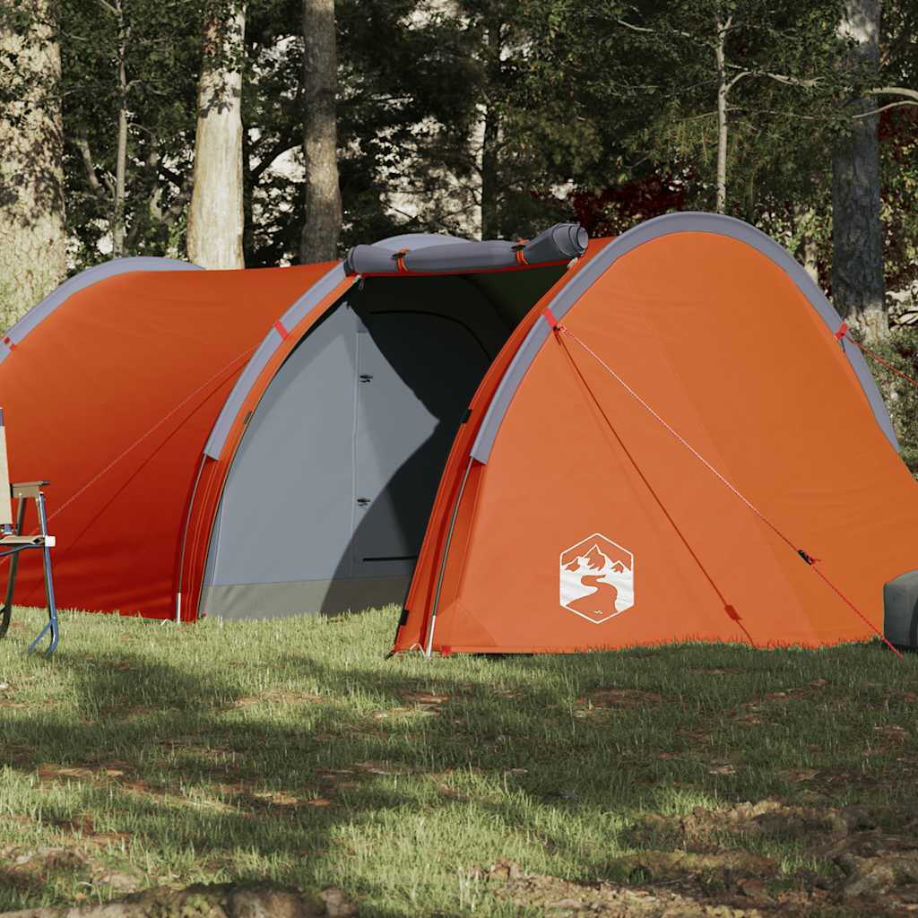Tunneltelt For Camping 4 Personer Oransje Vanntett