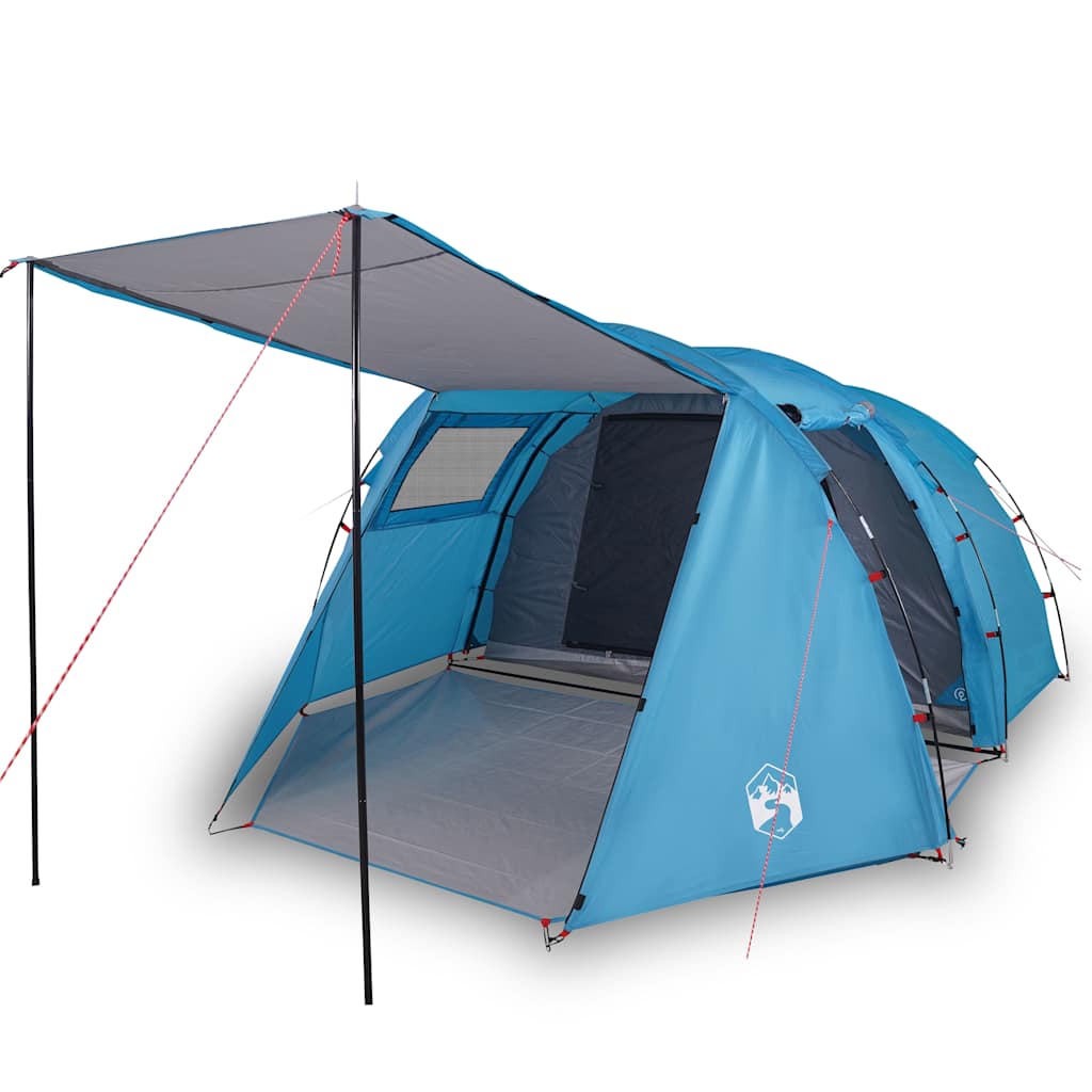 Tunneltelt For Camping 4 Personer Blå Vanntett