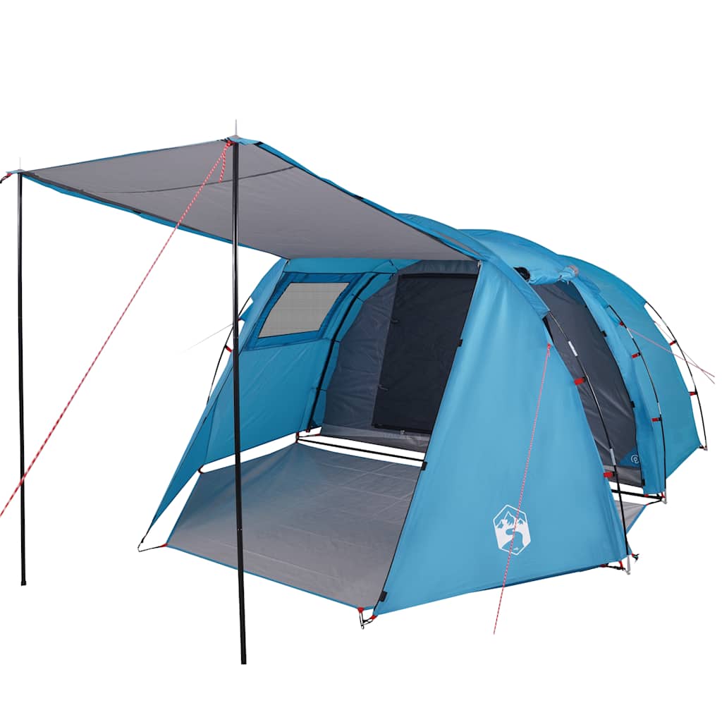 Tunneltelt For Camping 4 Personer Blå Vanntett