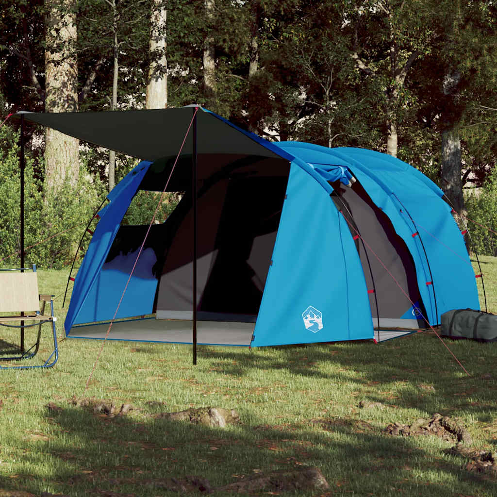 Tunneltelt For Camping 4 Personer Blå Vanntett