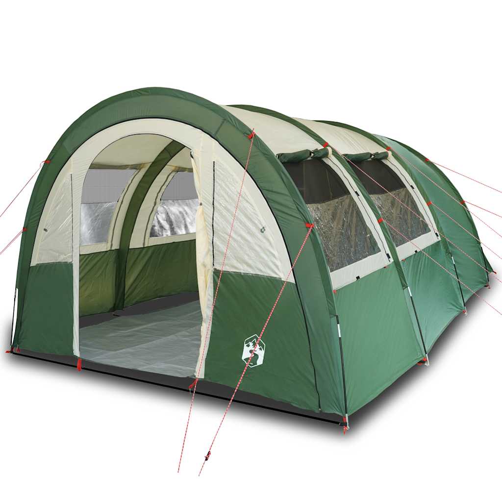 Tunneltelt For Camping 4 Personer Grønn Vanntett