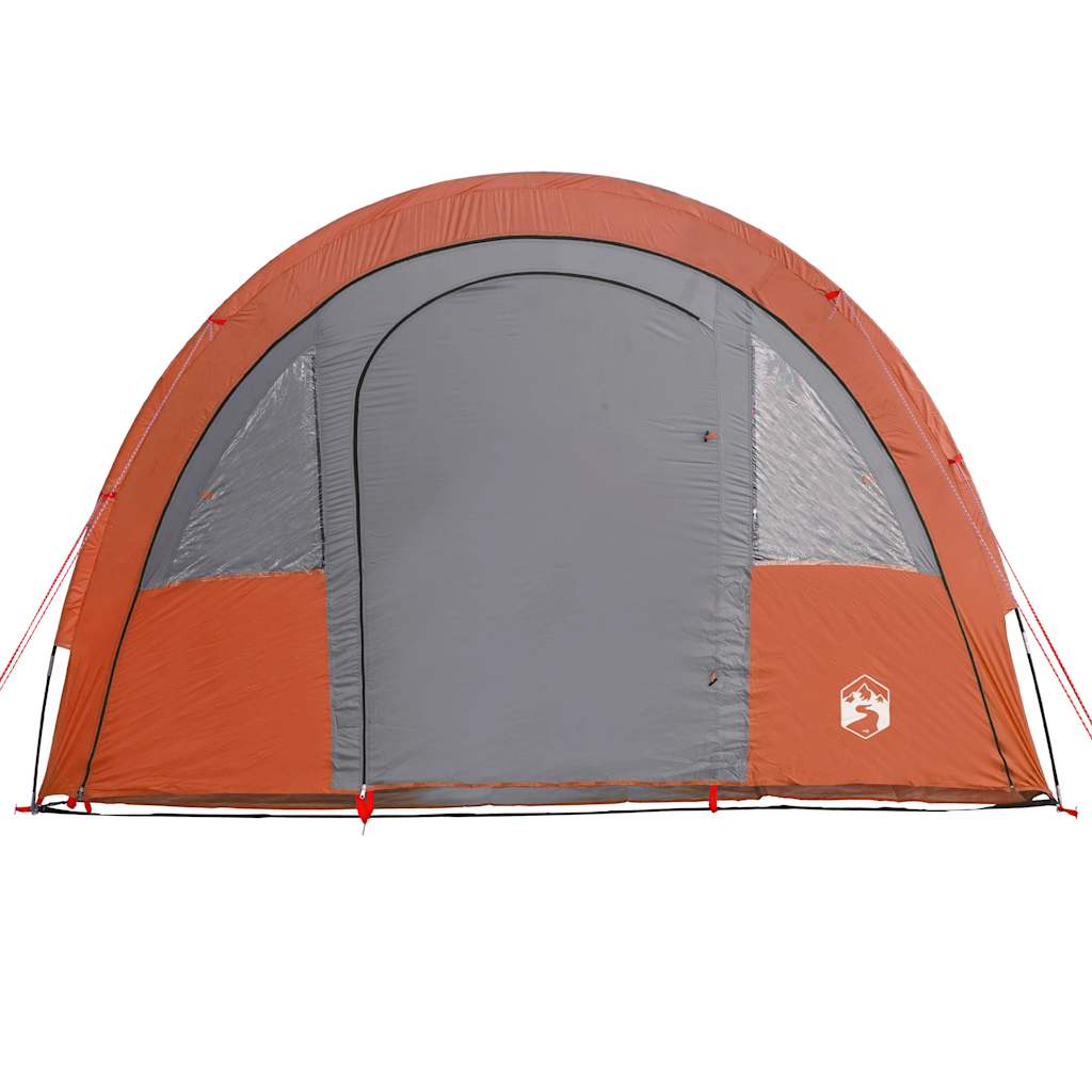 Tunneltelt For Camping 4 Personer Grå Og Oransje Vanntett