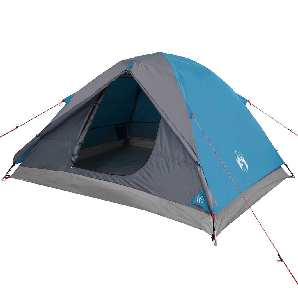 Kuppeltelt For Camping 3 Personer Blå Vanntett