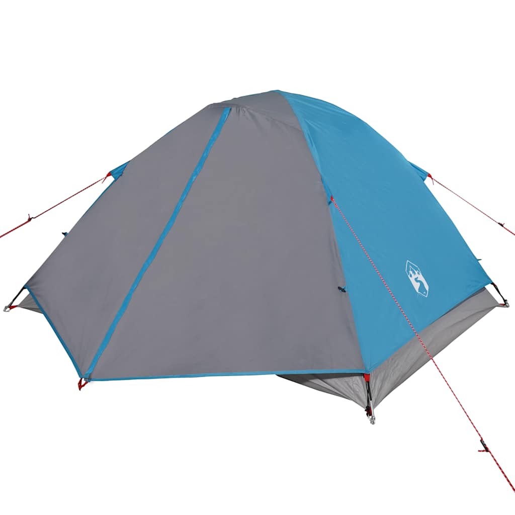Kuppeltelt For Camping 3 Personer Blå Vanntett