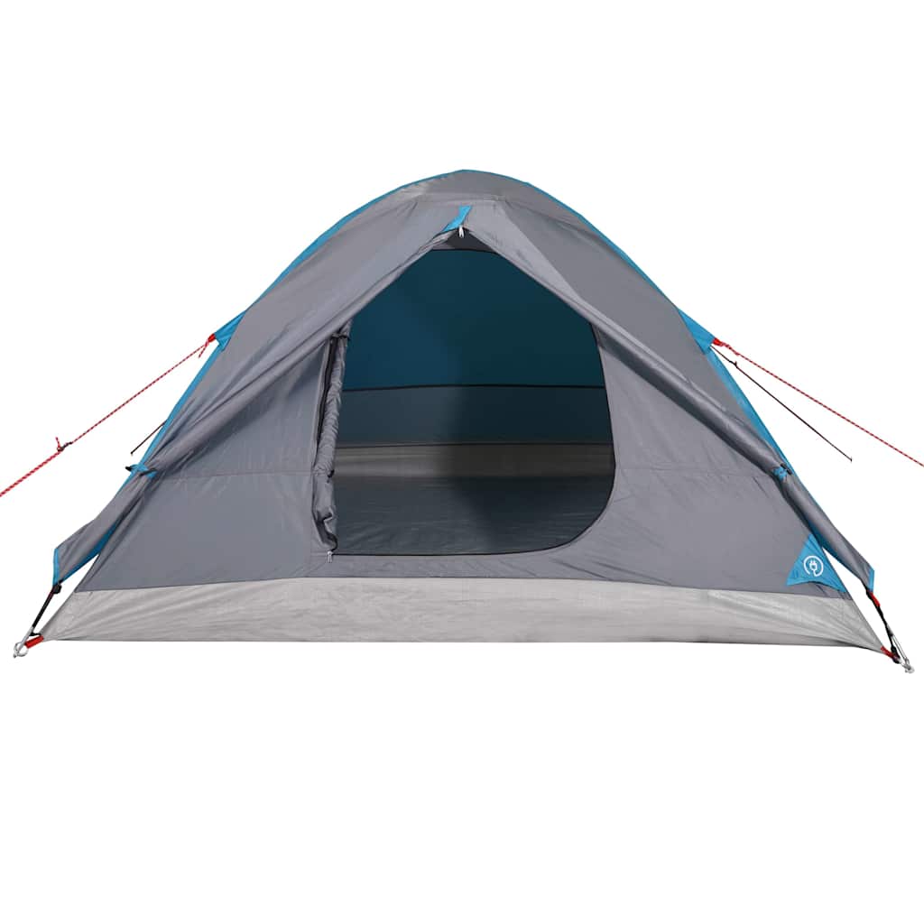 Kuppeltelt For Camping 3 Personer Blå Vanntett