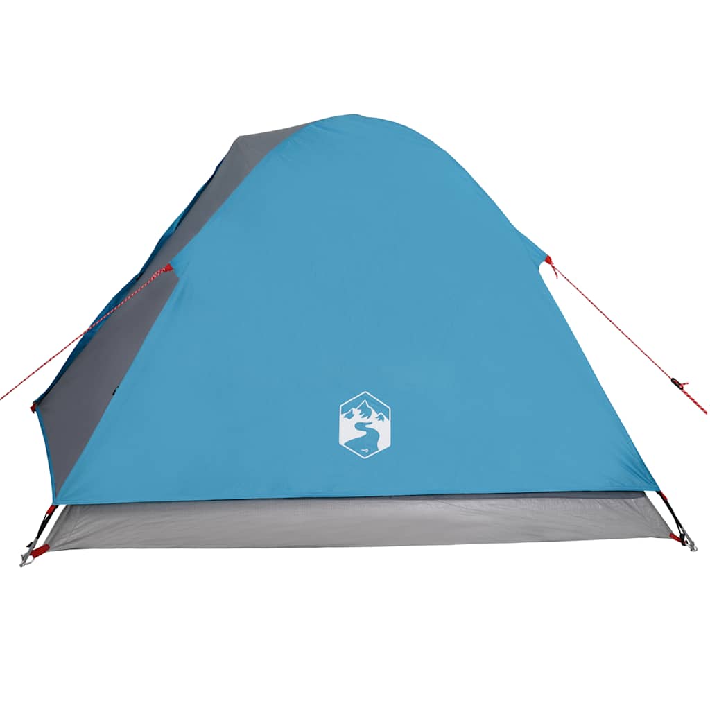 Kuppeltelt For Camping 3 Personer Blå Vanntett