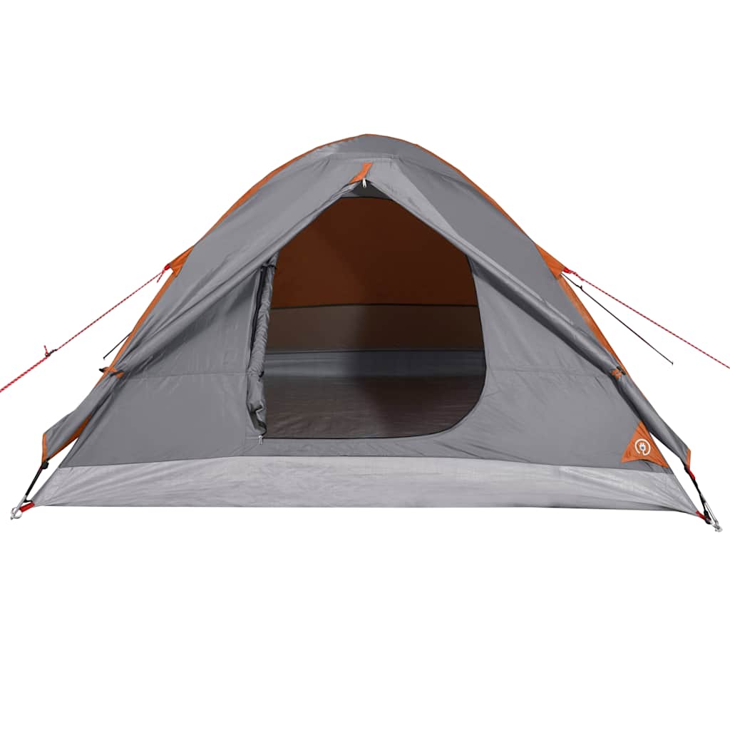Kuppeltelt For Camping 3 Personer Oransje Vanntett
