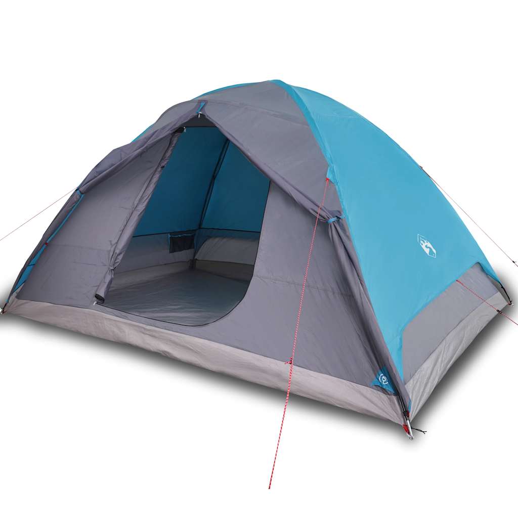 Kuppeltelt For Camping 6 Personer Blå Vanntett
