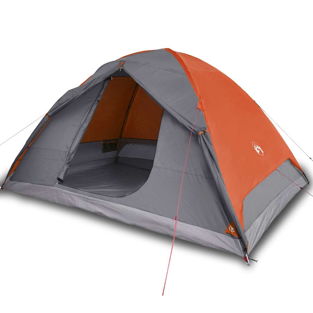 Kuppeltelt For Camping 6 Personer Oransje Vanntett