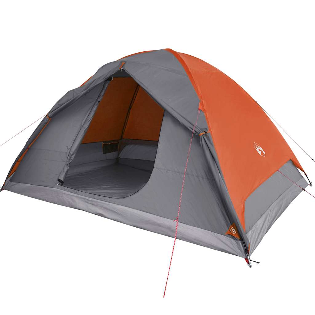 Kuppeltelt For Camping 6 Personer Oransje Vanntett
