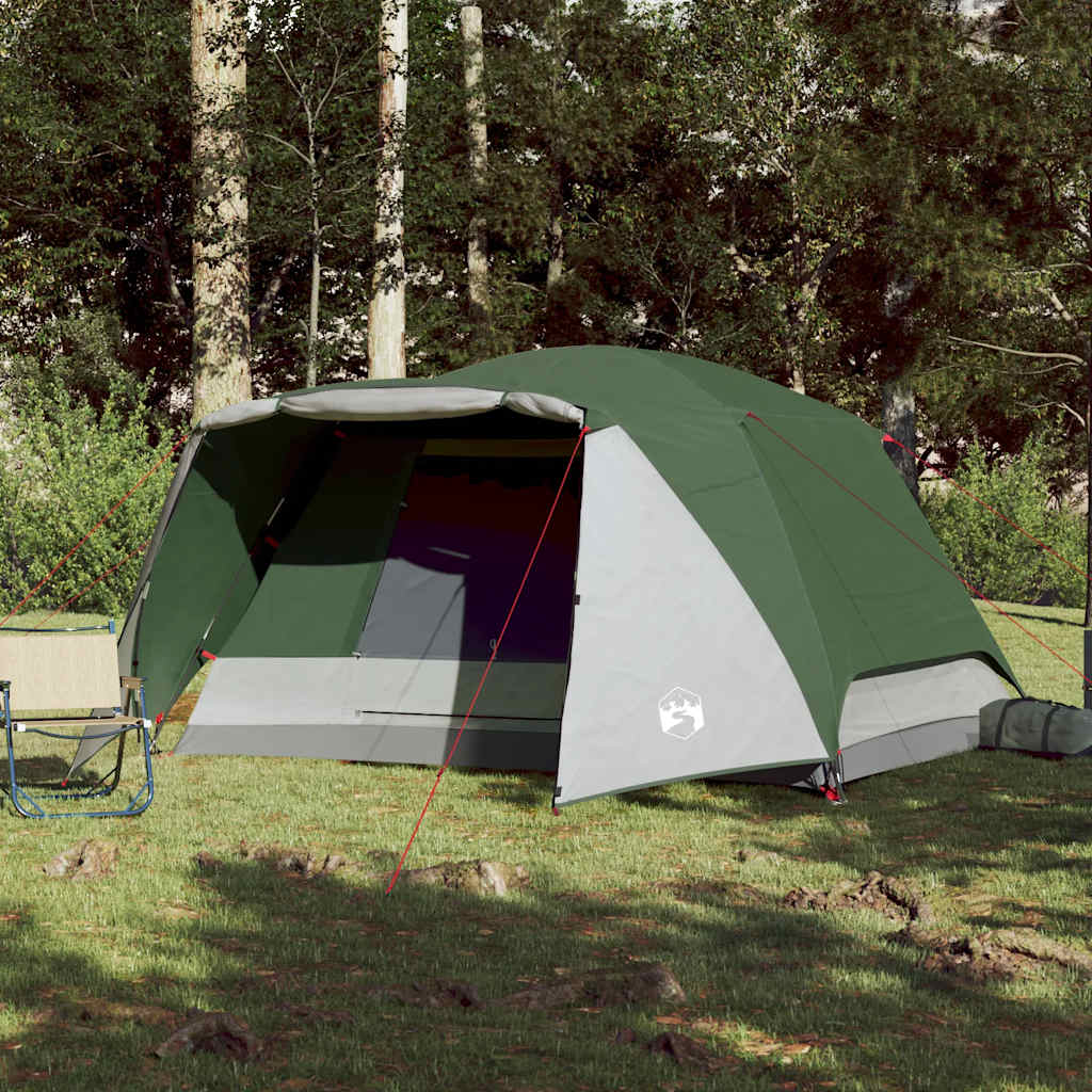 Campingtelt Med Veranda 4 Personer Grønn Vanntett