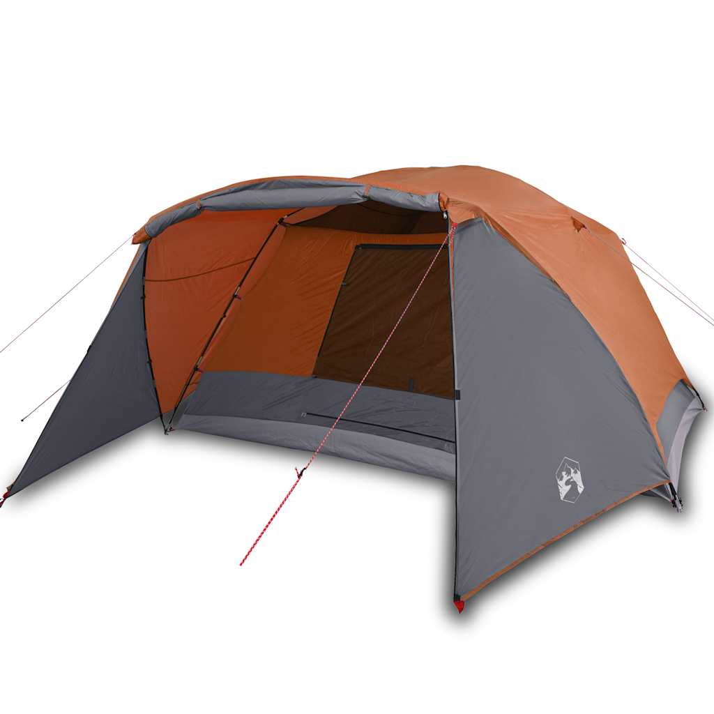 Campingtelt Med Veranda 4 Personer Oransje Vanntett