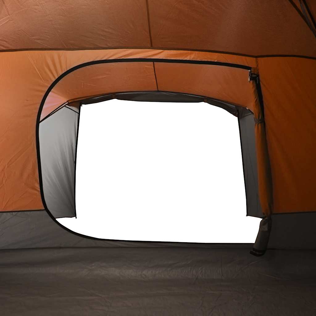 Campingtelt Med Veranda 4 Personer Oransje Vanntett