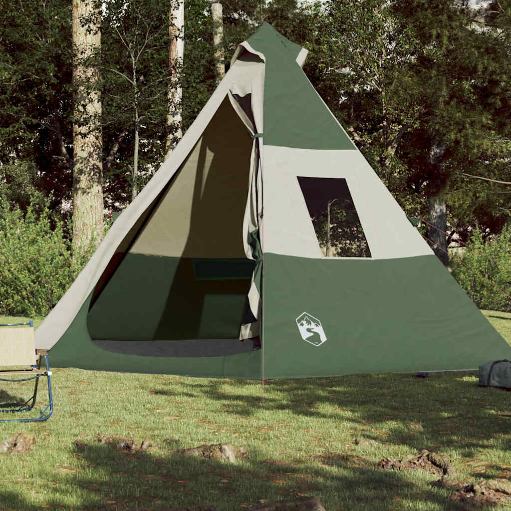 Campingtelt Tipi 7 Personer Grønn Vanntett