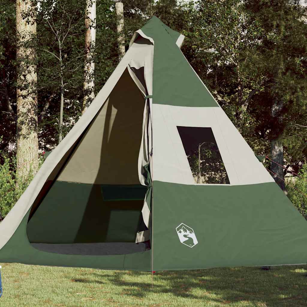 Campingtelt Tipi 7 Personer Grønn Vanntett