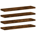 Vegghyller 4 Stk Røkt Eik 40X10X1,5 Cm Konstruert Tre