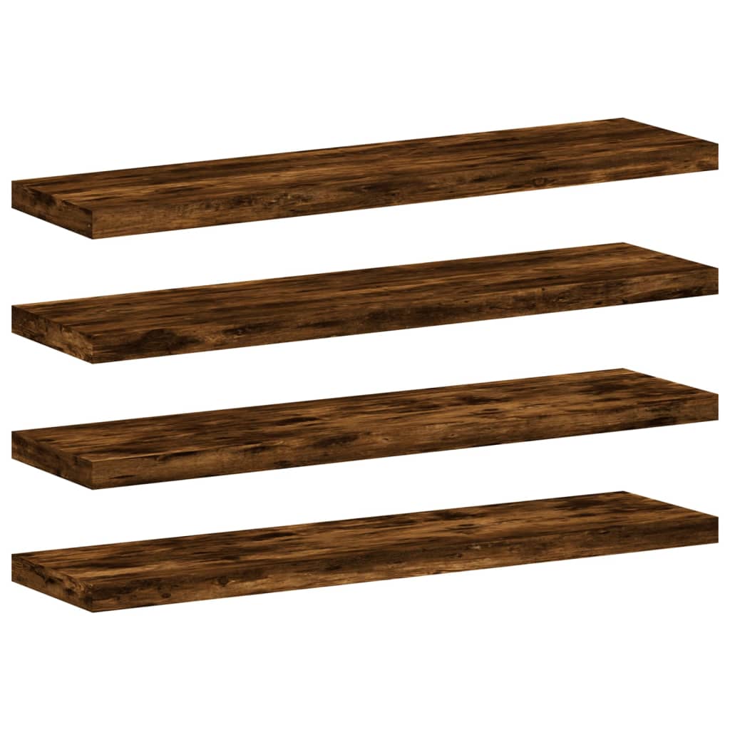 Vegghyller 4 Stk Røkt Eik 40X10X1,5 Cm Konstruert Tre