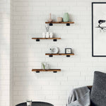 Vegghyller 4 Stk Røkt Eik 40X10X1,5 Cm Konstruert Tre