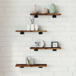 Vegghyller 4 Stk Røkt Eik 40X10X1,5 Cm Konstruert Tre