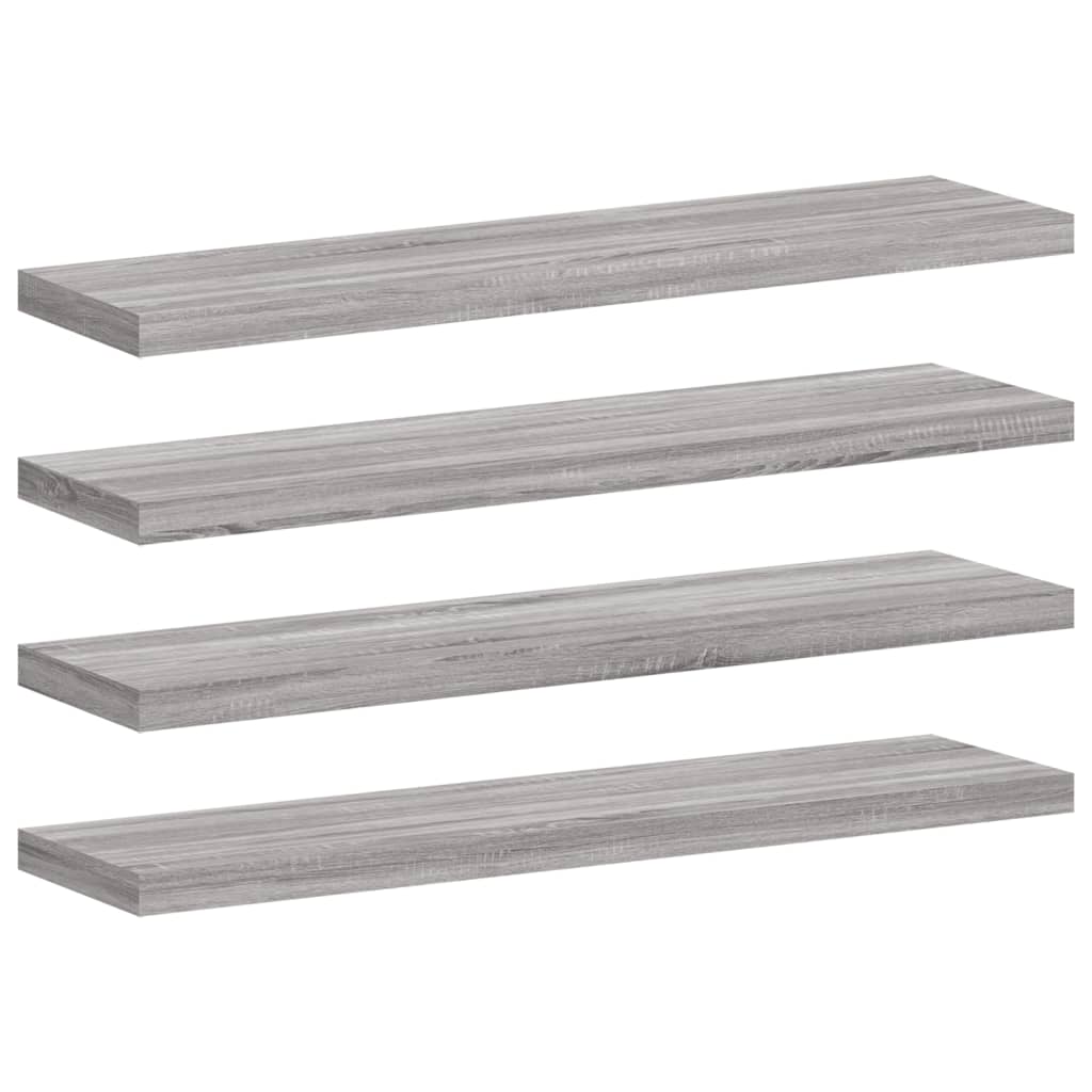 Vegghyller 4 Stk Grå Sonoma 40X10X1,5 Cm Konstruert Tre
