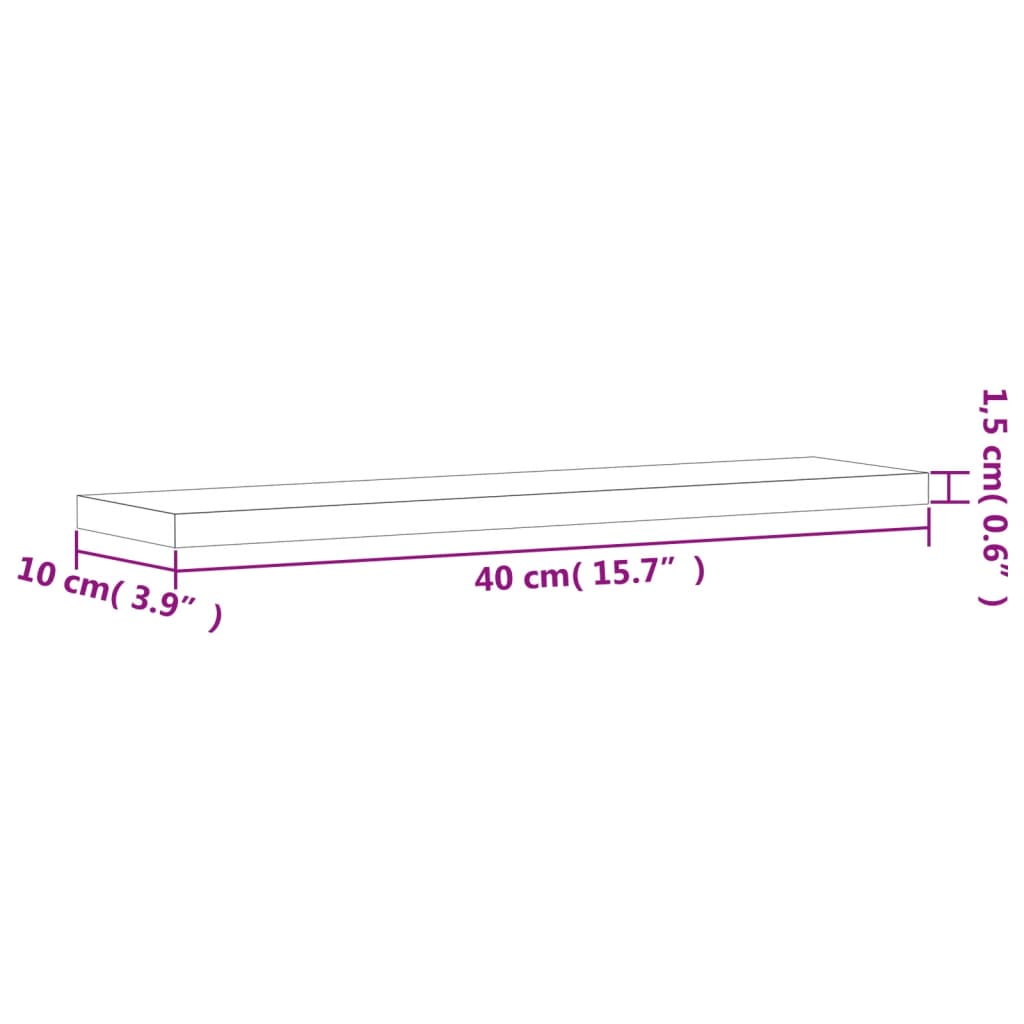 Vegghyller 4 Stk Grå Sonoma 40X10X1,5 Cm Konstruert Tre