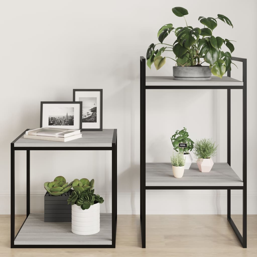 Vegghyller 4 Stk Grå Sonoma 40X40X1,5 Cm Konstruert Tre