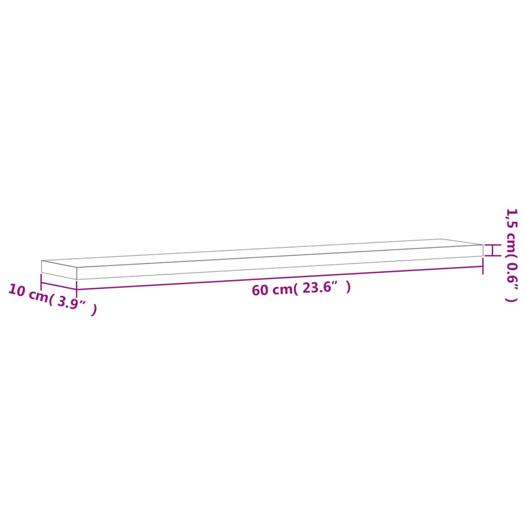 Vegghyller 4 Stk Røkt Eik 60X10X1,5 Cm Konstruert Tre