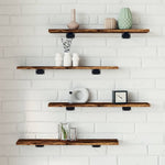 Vegghyller 4 Stk Røkt Eik 60X10X1,5 Cm Konstruert Tre