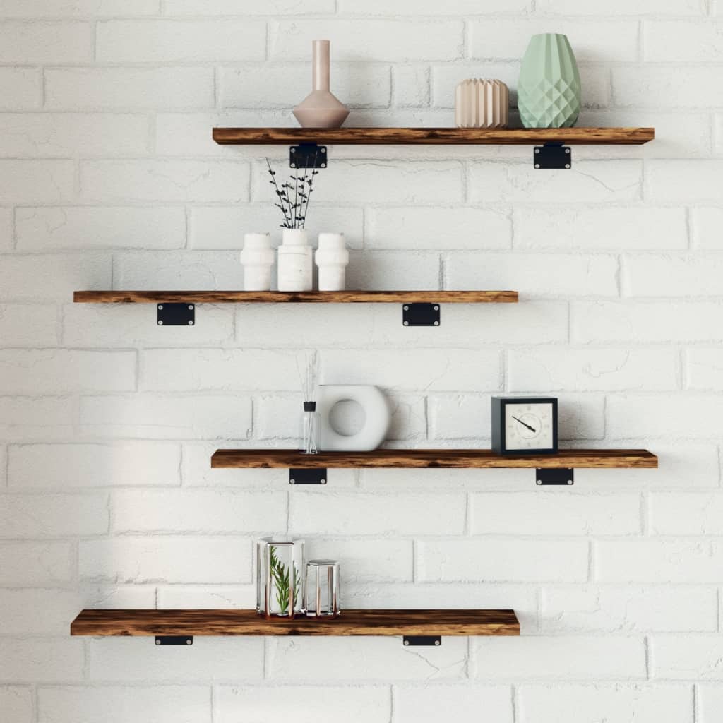 Vegghyller 4 Stk Røkt Eik 60X10X1,5 Cm Konstruert Tre