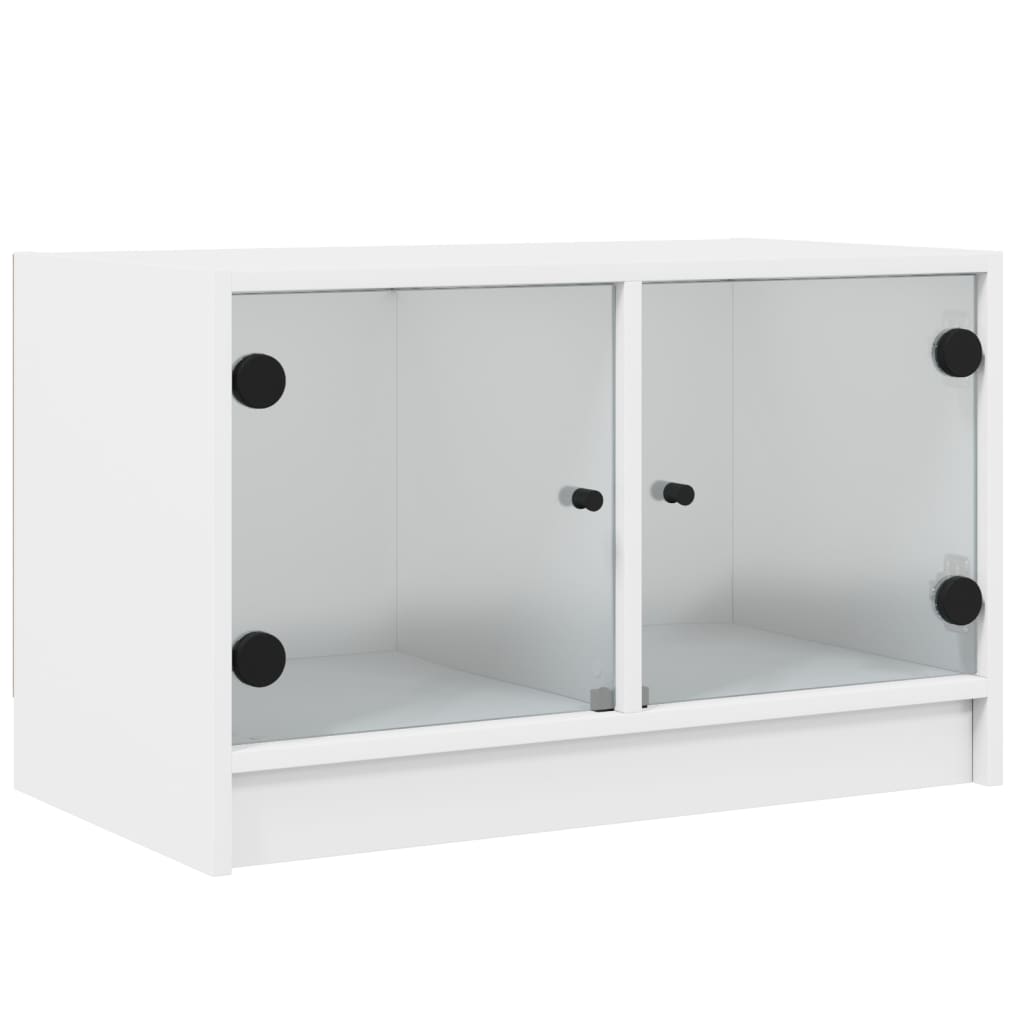Tv-Benk Med Dør Hvit 68X37X42 Cm