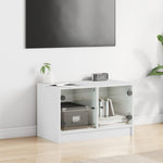 Tv-Benk Med Dør Hvit 68X37X42 Cm