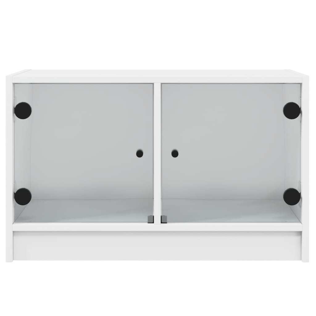 Tv-Benk Med Dør Hvit 68X37X42 Cm