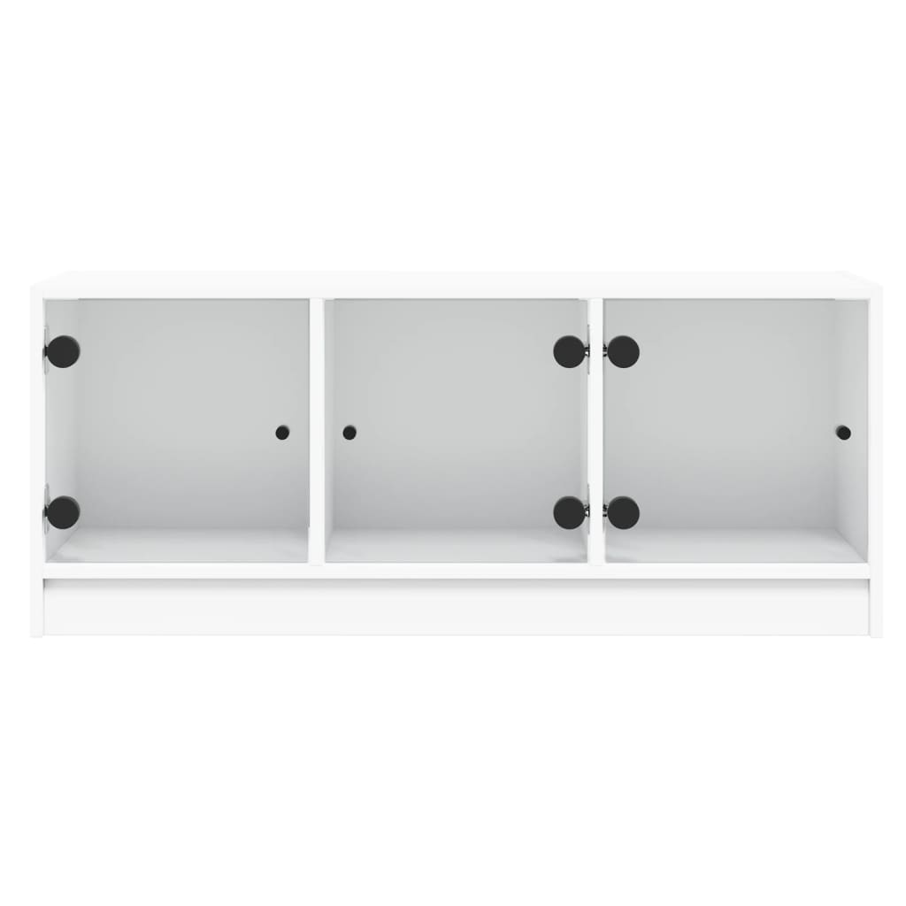 Tv-Benk Med Dør Hvit 102X37X42 Cm
