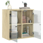 Sideskap Med Glassdører Sonoma Eik 68X37X68,5 Cm