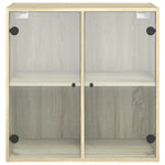 Sideskap Med Glassdører Sonoma Eik 68X37X68,5 Cm