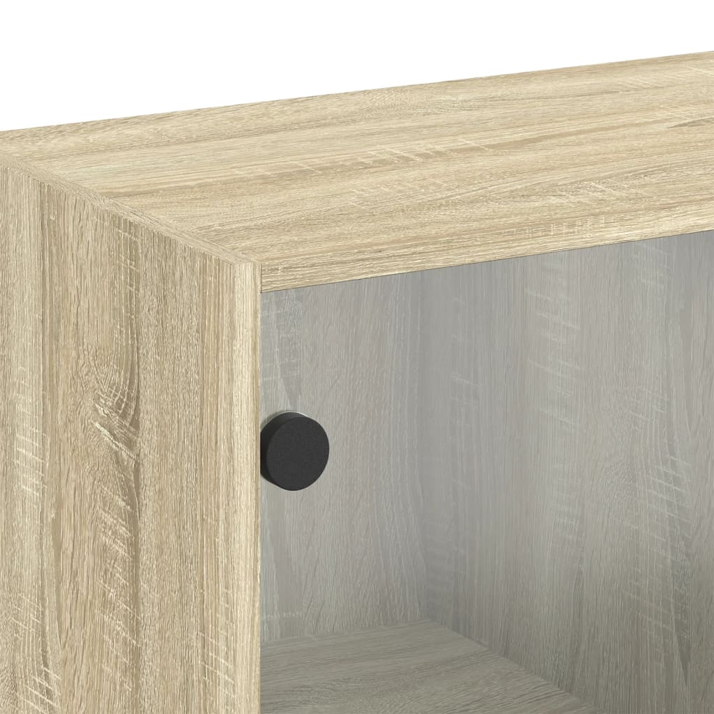 Sideskap Med Glassdører Sonoma Eik 68X37X68,5 Cm