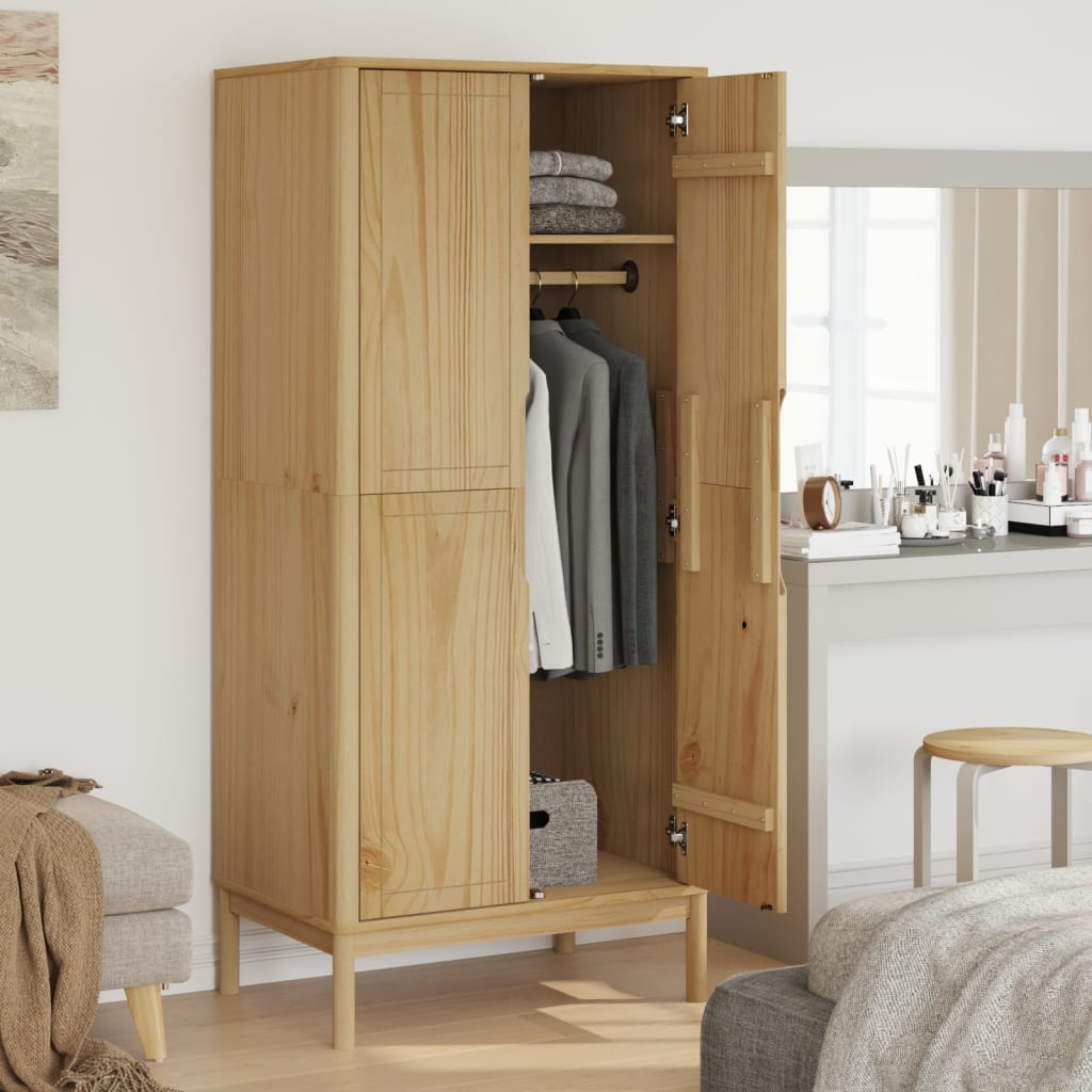 Garderobe Floro Voksbrun 77X53X171 Cm Heltre Furu