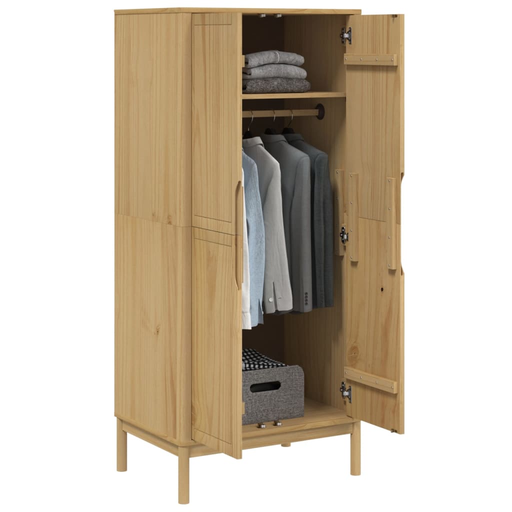 Garderobe Floro Voksbrun 77X53X171 Cm Heltre Furu