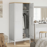 Garderobe Floro Hvit 77X53X171 Cm Heltre Furu