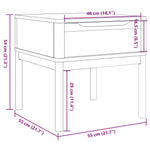 Lampebord Floro Voksbrun 55X55X54 Cm Heltre Furu