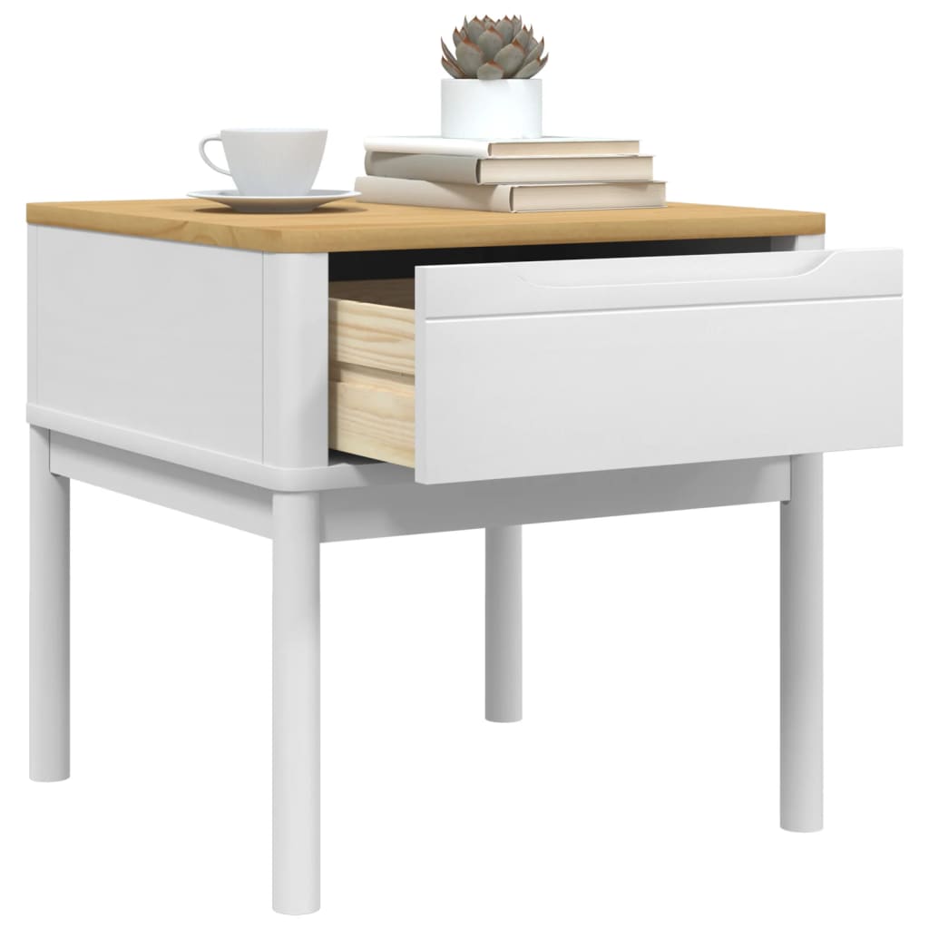 Lampebord Floro Hvit 55X55X54 Cm Heltre Furu