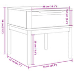 Lampebord Floro Hvit 55X55X54 Cm Heltre Furu