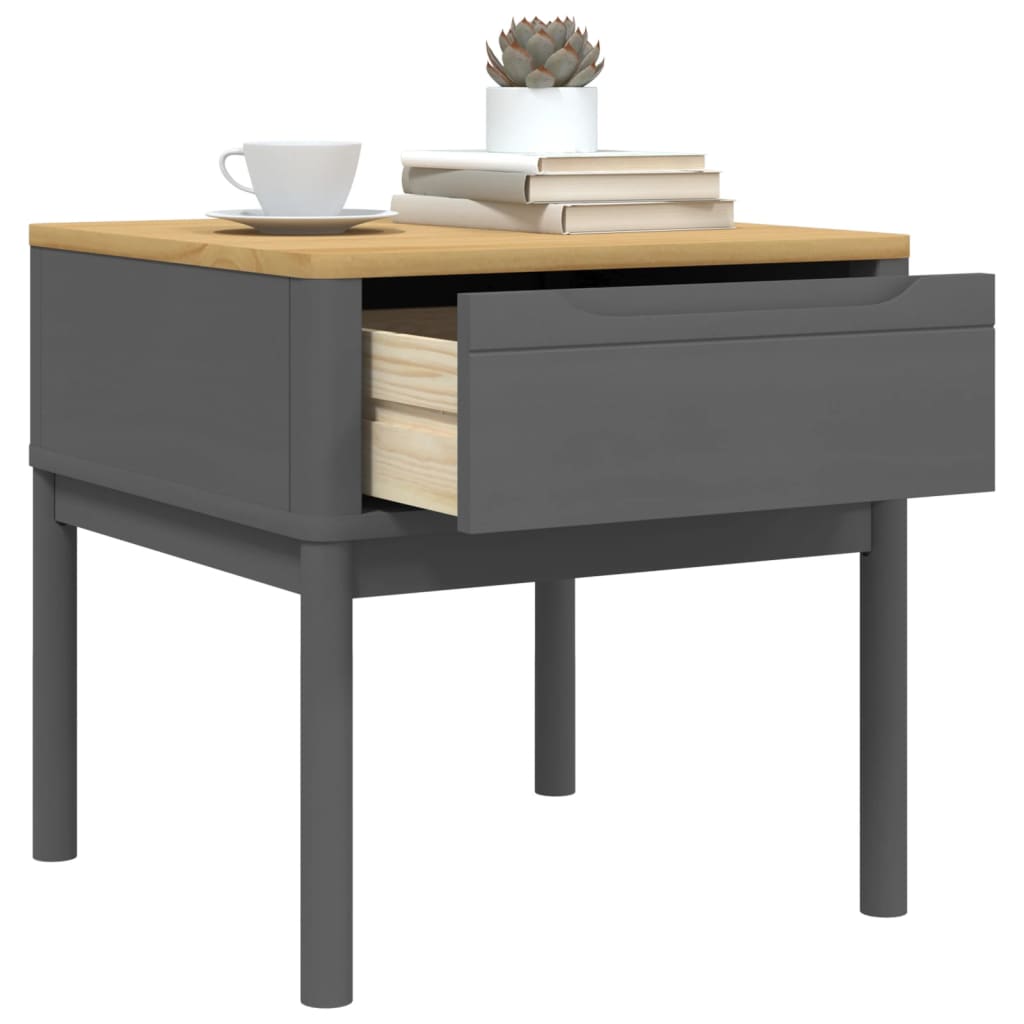 Lampebord Floro Grå 55X55X54 Cm Heltre Furu