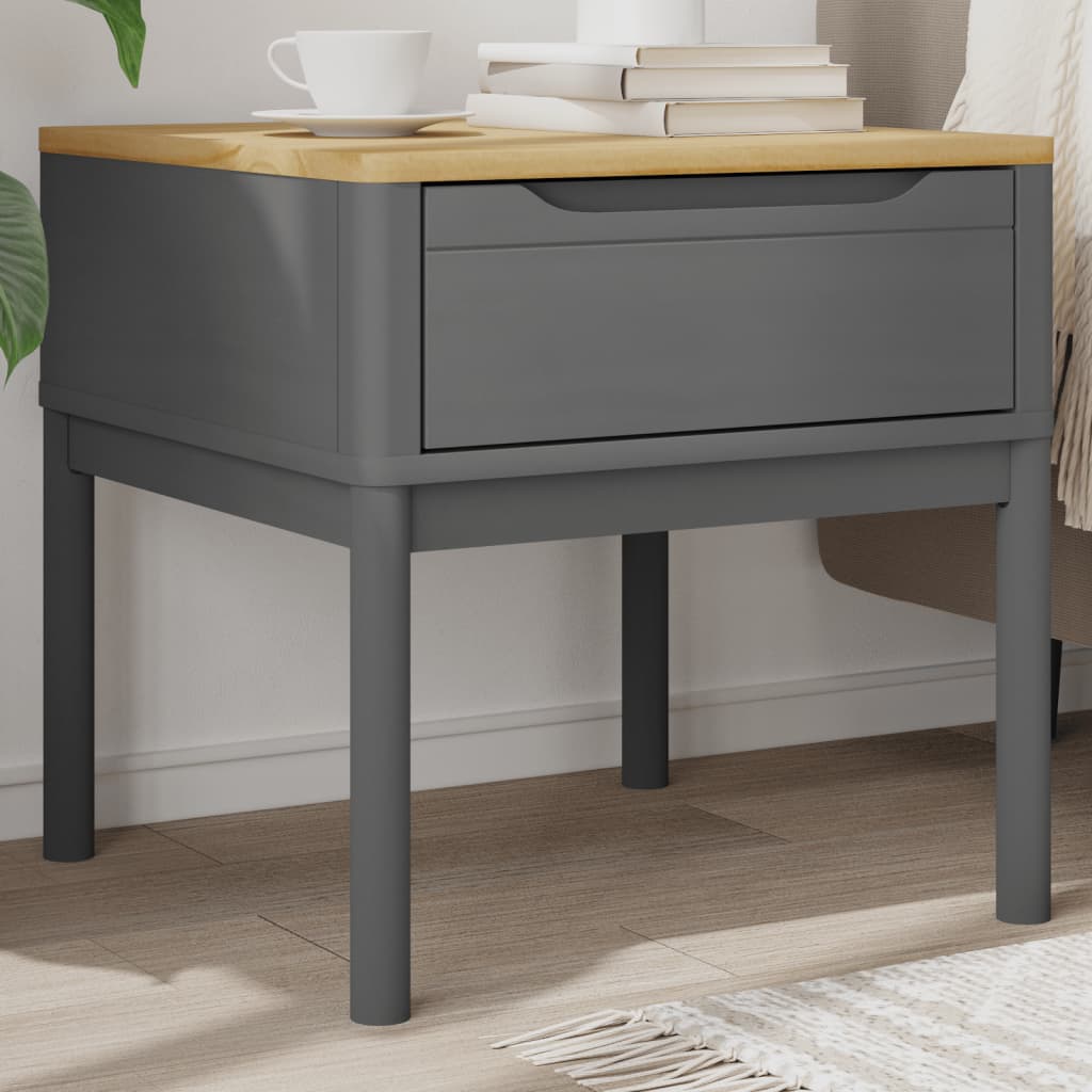 Lampebord Floro Grå 55X55X54 Cm Heltre Furu